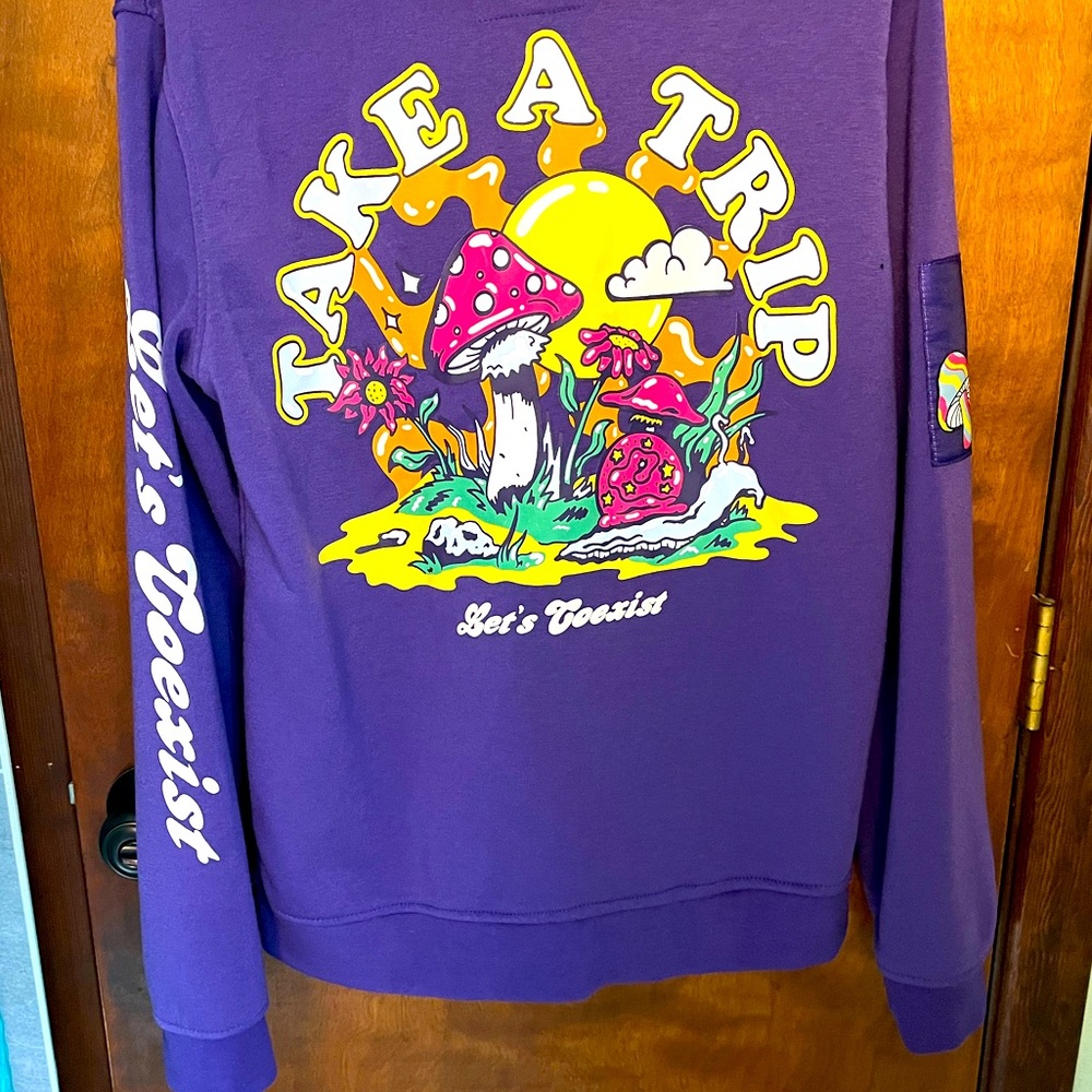 Rue 21 Purple Mushroom Hoodie Pullover Sweater M
